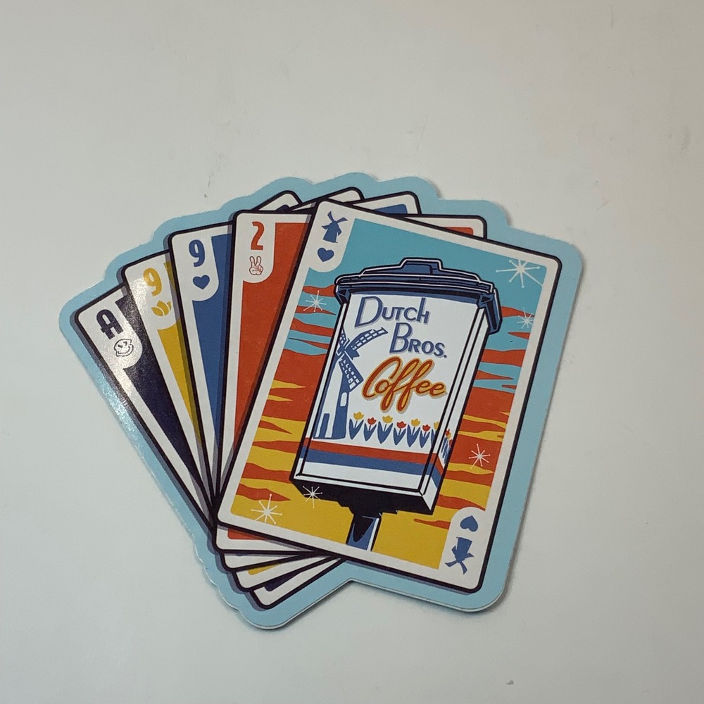Dutch Bros July 2025 Coffee Playing Cards Sticker Decal Collectible